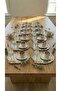 12-Piece Stainless Steel Oval Butterfly Accessory Tea Coffee Presentation Promise Engagement Tray Gold & Silver 20X25 cm - 2