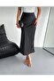 Stylish Shiny Satin Belt with Elastic Waist, 94 cm Flared Maxi Skirt - 4
