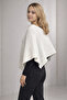 Lace-Like Knit Asymmetrical Cut Knitwear Acrylic Poncho - 2