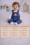 Baby Boy Blue Color 3-Piece Bodysuit with Slopet Socks Cotton Fabric Set - 4