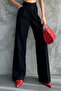 Pleated High Waist Stretch Fabric Woven Palazzo Pants 4074 - 3