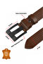 Light Brown Genuine Leather Laser Patterned Sports Men's Belt with Black Buckle, Shortenable 2602663 - 2