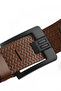 Light Brown Genuine Leather Laser Patterned Sports Men's Belt with Black Buckle, Shortenable 2602663 - 4