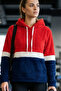 Red Navy Blue Hooded Sweatshirt - Sweatshirt - Plush Sweatshirt, Sports Sweatshirt