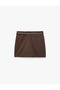 Standard Waist Belted Mini Skirt with Shorts - 4