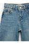 Mom Fit Denim Trousers with Cotton Pockets - 5