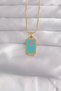Mey Import ®   316L Steel Gold Color Blue Enamel Tarot Necklace