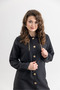 Women's Hooded Buttoned Quilted Jacket - 4