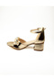 710 Gold Stone Heeled Girls' Evening Dress Shoes - 3