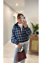 Tudensa Blue Plaid Premium Bomber Jacket - 3
