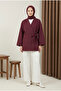 Side Tie Strap Kimono - Burgundy - 2