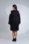 Plus Size Women's Buttoned Sleeve Detailed Dress Black - 5