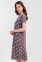 Women's Viscose Short Sleeve V-Neck Lace Polka Dot Nightgown Tunic Smoked C9T8N2305 - 3