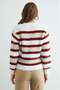 Bearded Striped V-Neck Knitwear Sweater - 8