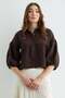 Balon Sleeve Casual Muslin Fabric Shirt - 5