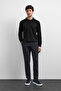 Black Relaxed Fit Polo Neck Knit Sweater - 5