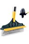 2-in-1 Rotating Crevice Cleaning Brush with Long Handle, Floor Scrubber & Squeegee