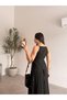 Black Vest Detailed Combined Dress - 4