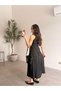 Black Vest Detailed Combined Dress - 5