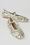 Women's Sequined Mesh Ballerinas Round Toe Ballerinas with Heel Straps Lume Silver