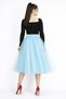 Baby Blue 3 Layers 65 cm Length Fluffy Tutu Women's Skirt Tulle Skirt Baby Shower/Party Skirt - 2