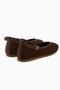Jenin Genuine Leather Brown Suede Belted Women's Ballerinas - 5