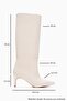 Cami̇la Beige Leather Women's Heeled Boots - 3
