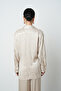 Women's Jacquard Textured Tied Viscose Beige Jacket - 5