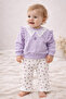100% Cotton Purple Lace Collar Strawberry Patterned Flared Premium Baby Girl Set