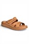 Y555532503 Tan Genuine Leather Women's Slippers - 6