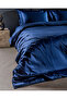Thalie Double 100% Cotton Striped 300 Tc Satin Duvet Cover Set - Navy Blue - 3