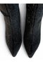 Black Stylish Evening Dress Boots with Stones on All Sides - 5