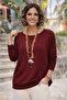 Burgundy Star Mercerized Blouse - 2