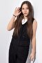 Black Pocket Linen Vest Set High Waist Pants Girls' Bottom Top Set 23544 - 4