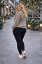 Women's V-Neck Chain Detailed Plus Size Soft Sweater - 4