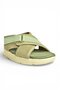 Y973935004 Green Fabric Thick Soled Women's Slippers - 7