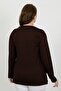 Women's Brown Viscose Floral Stone Embroidered Plus Size Combed Cotton Blouse for Middle Ages and Above - 3