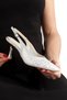 Women's Silver Stone-Detail Galvanized Heel-Headed Evening Dress Stiletto Shoes - 3