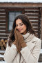 Women's Tan Tasseled Suede Textured |   Warm and Stylish Model - 3