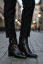 Black Leather Women's Boots 262326 Z (Slim Fit) - 2