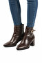 Brown Faux Leather Women's Boots 262327 Z (Slim Fit) - 3