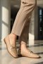 Beige Wrinkled Flat Heeled Women's Casual Shoes 421025 Z - 2