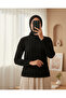 Women's Textured Stretch Knit Blouse 975 - Black - 2