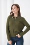 Women's Polo Neck Zipper Detail Knitwear Sweater - 4
