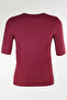 Plum Knitted Patterned Women's Sweater - 4