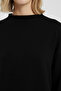 Black Mock Neck Basic Women's Sweater - 4