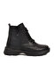 Black Leather Zippered Lightweight Women's Boots 351071 Z