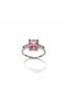 Women's Pink Stone Zircon Hürrem Adjustable Silver Color Steel Ring - 4