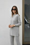 Women's Mock Neck Side Slit Top and Bottom Set