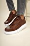 Zrc175 - Premium Mirror Lace-Up Men's Sneaker Brown - 4